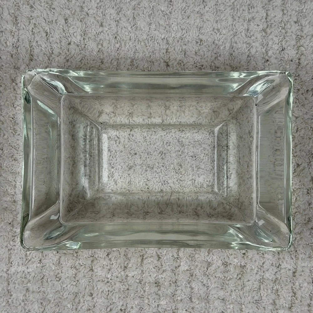 Clear Glass Ashtray Rectangular‎ Dish Holder Tray Vintage